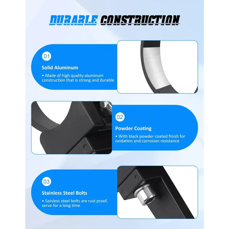 2'' Light Bar Mounting Brackets  Bull Bar Roll Cage Tube Clamp Mounts (1 Pair) for Offroad  ATV SUV