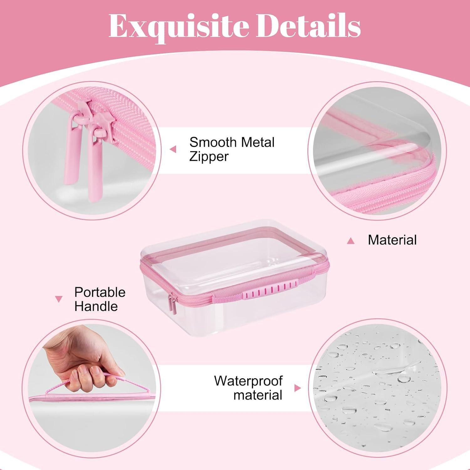 Clear Hard Shell Zipper Storage Box Set, 1/2/3 Counts/Set Large Capacity, Portable Storage Organizer, Home Organizer Storage, for Skincare, Makeup Clothes, Multiple colors available