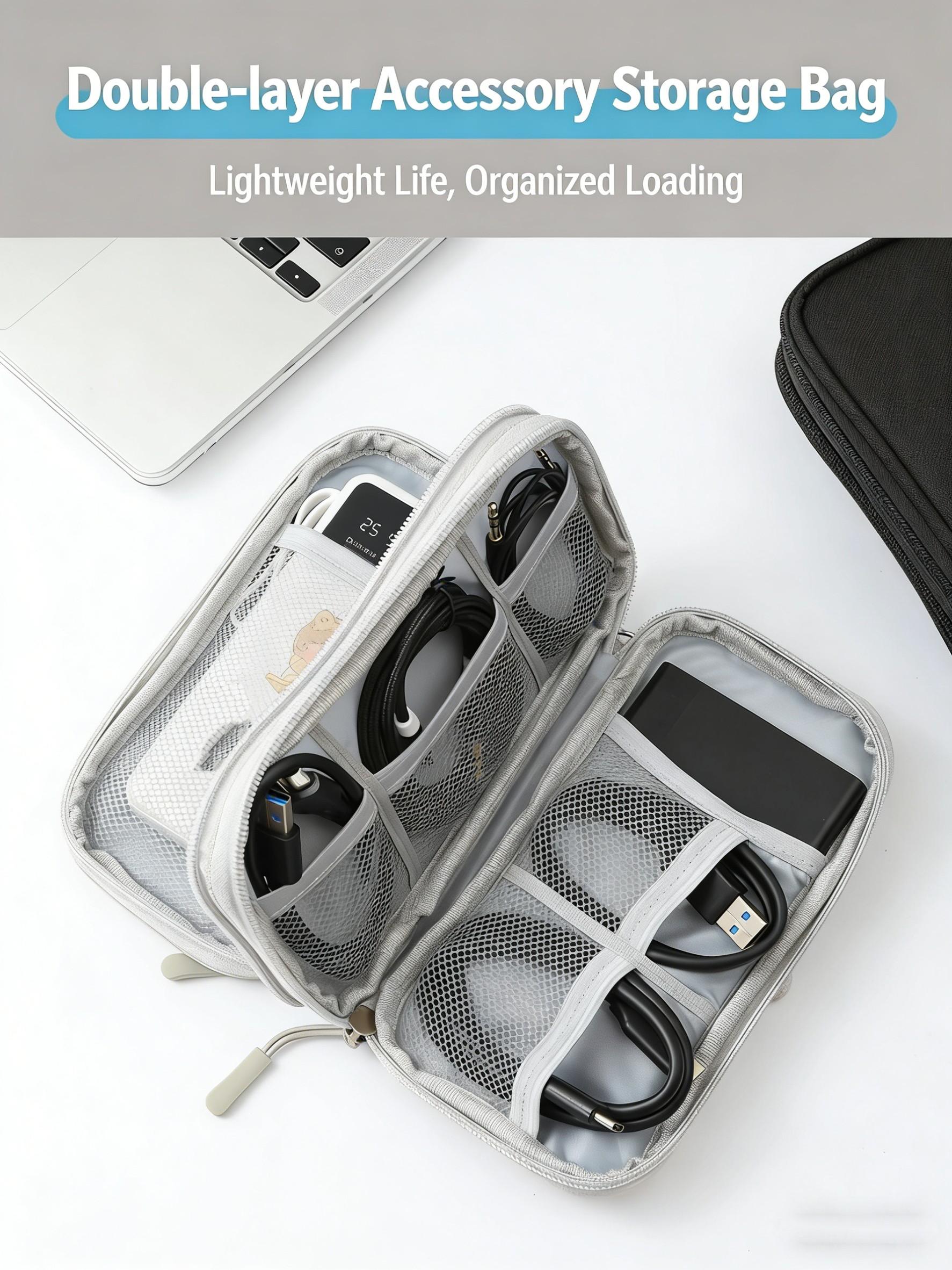 New Makeup Bag Charger Data Line Storage Box USB Flash Drive Mobile Hard Disk Phone Case Earphone Digital Organizer