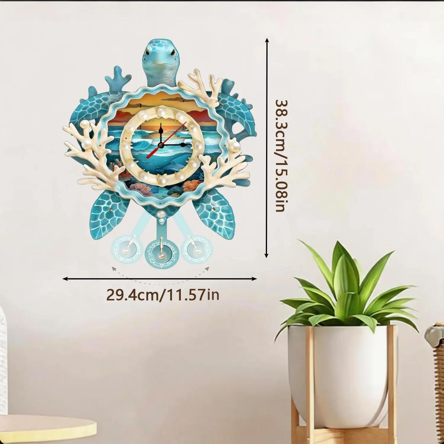 Turtle Adult 3D Wooden Puzzle Wall Clock, DIY Laser Cut Assembly Kit, Home Decor Gift, Unique Family Wall Clock, Men's Birthday Present