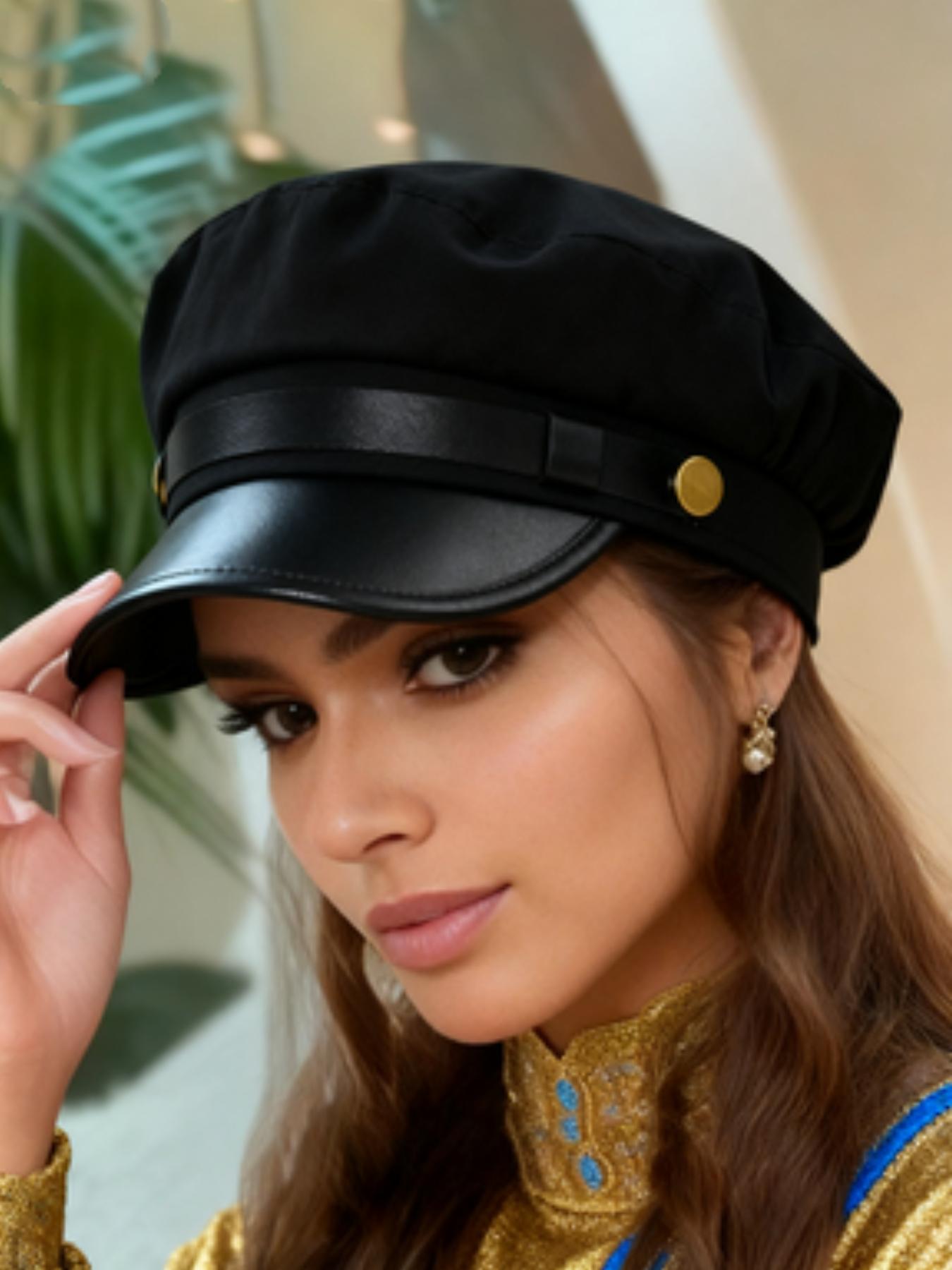 Women's Solid Color Beret Hat, Fashion Painter Cap & Newsboy Design, Perfect for Daily Wear, Urban Style, Multifunctional Women's Accessory