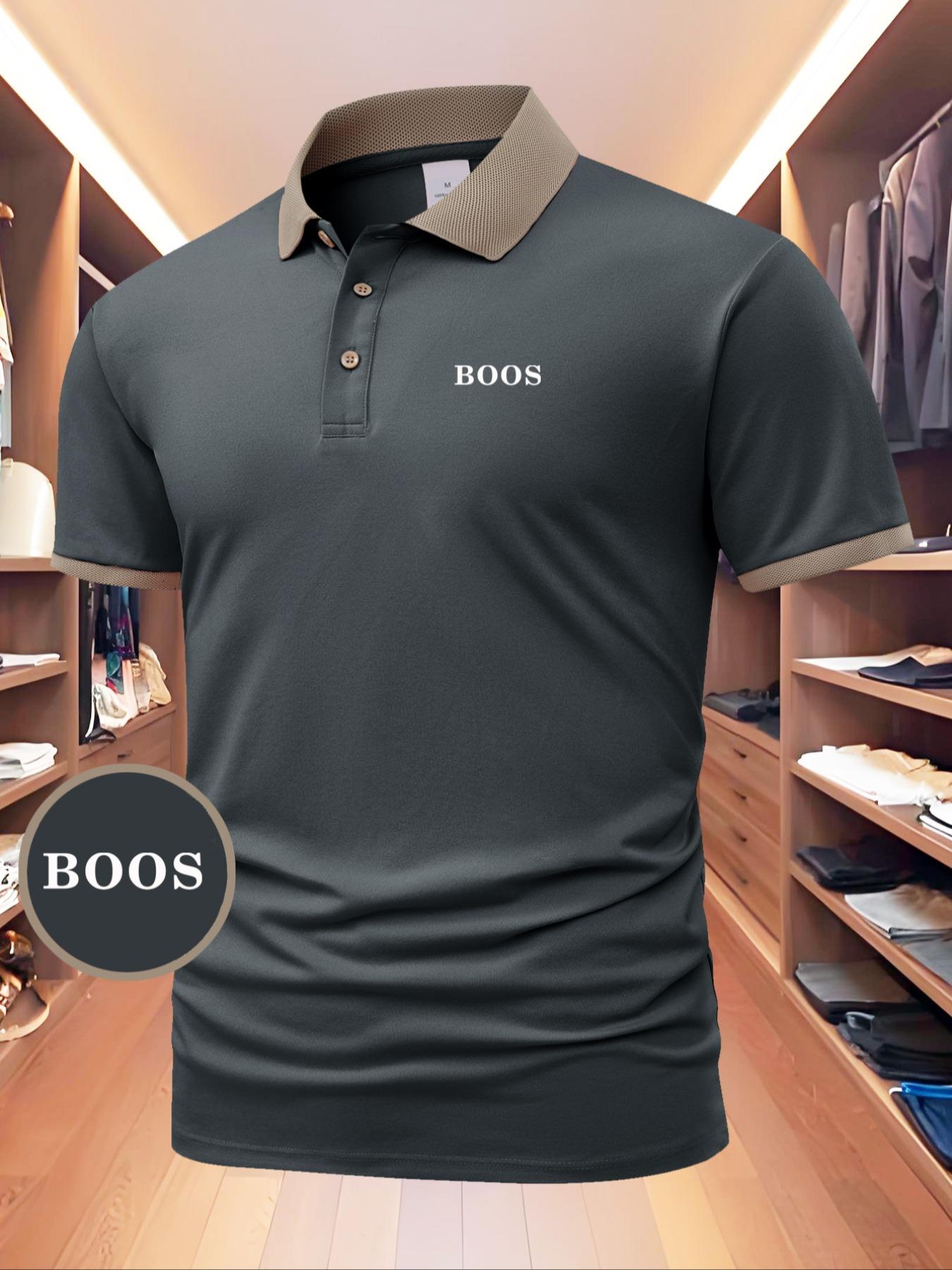 Men's Colorblock Short Sleeve Casual Collared Polo Shirt, Regular Fit Fashion Comfy Half Placket Top for Summer, Men's Clothes for Outdoor Wear, Menswear