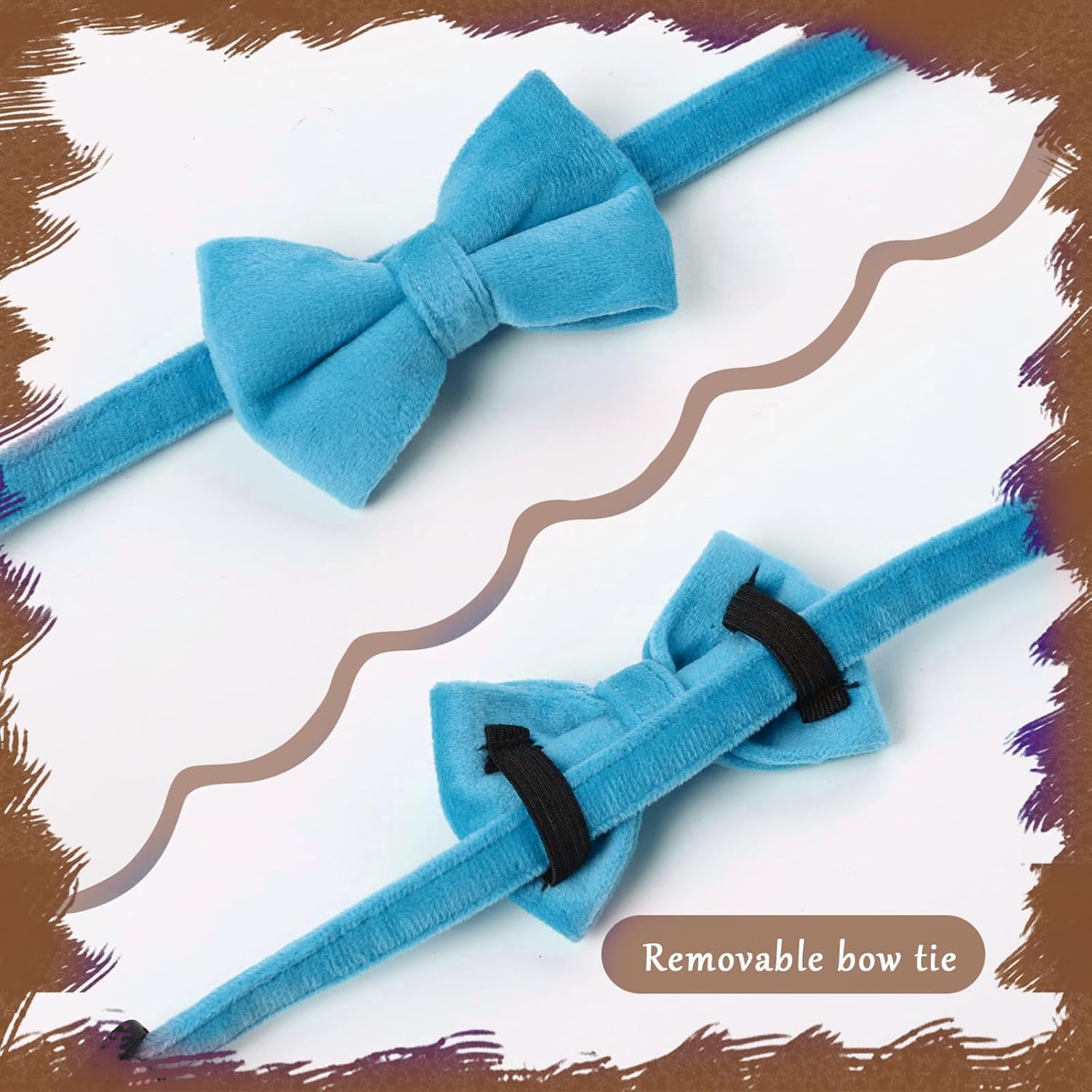 Adjustable Pet Collar with Bell, Cute Bowknot Design Pet Collar with Safety Buckle, Pet Accessories for Small Dogs & Cats