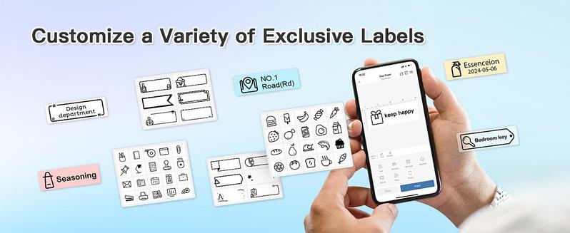 P31S mini label maker comes with tapes, Portable Bluetooth sticker printer comes with multiple templates and patterns. For organization, storage, office & home