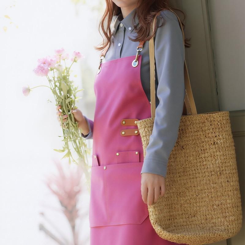 1PC Thick Canvas Chef Apron for Men and Women, Durable Workwear with Pockets, Ideal for Restaurant, BBQ, Baking, Painting, Gardening