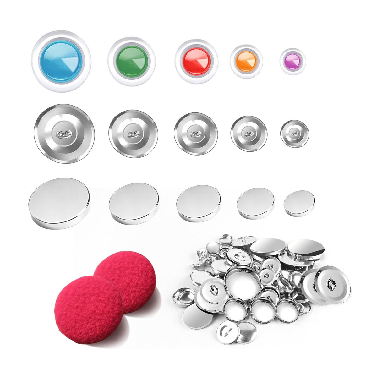 Button Sewing Kit Set with Tools, DIY Cloth Button Making, Handmade Craft Tool with Base, Includes Essential Sewing Accessories
