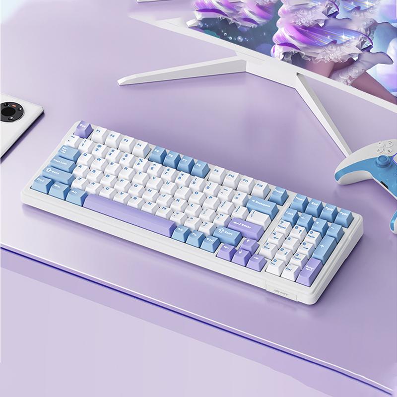 AULA F99 Wireless Mechanical Gaming Custom Keyboard, Numpad Tri-Mode BT5.0/2.4GHz/USB-C Gasket Hot Swappable, Pre-lubed Linear Switches, RGB Backlit Keyboard for Office Computer rainbow backlit Purple Creamy Budget Keyboard TikTokShopfalldealsforyou AULA F99 Wireless Mechanical Gaming Custom Keyboard, Numpad Tri-Mode BT5.0/2.4GHz/USB-C Gasket Hot Swappable, Pre-lubed Linear Switches, RGB Backlit Keyboard for Office Computer rainbow backlit Purple Creamy Budget Keyboard TikTokShopfalldealsforyou