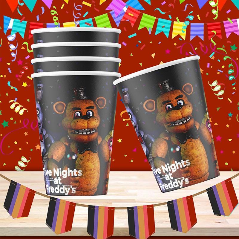 FNAF At Freddys -Retro Pizzeria Animatronic Print Party Tableware, 20pcs Disposable Plates & Cups Set, Perfect for Parties and Events, Stylish and Convenient