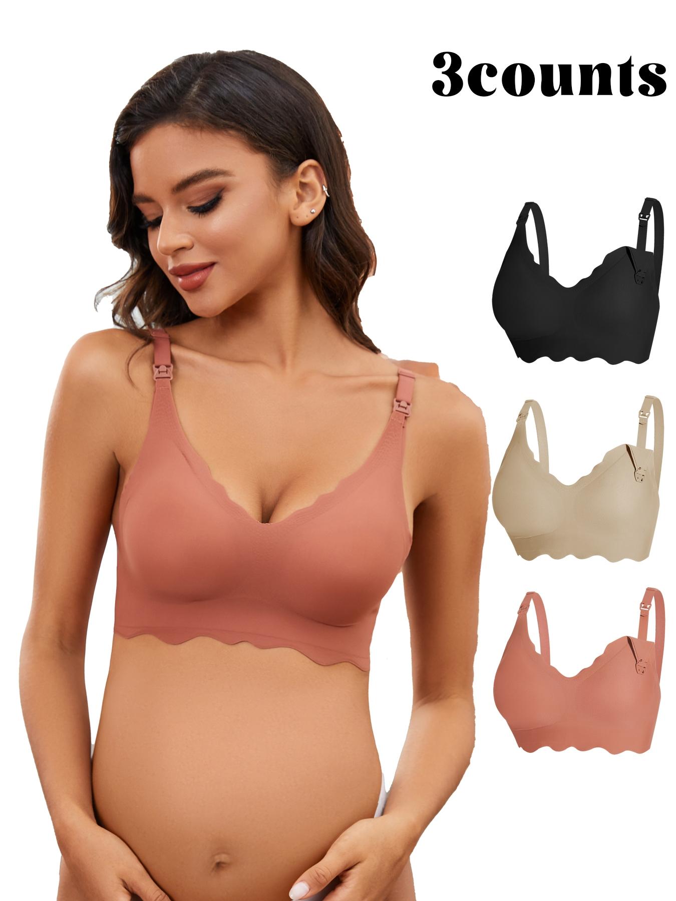 Women's Maternity Nursing Bra Set, Front Button Design, Comfortable Breastfeeding Support, Casual Style, All Season Wear, Maternity Bras