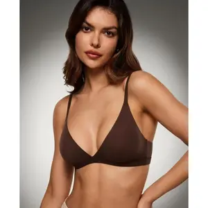 Women's Inbarely Triangle Bralette Plunge Unlined Seamless Bra No Underwire Sexy Comfortable Everyday