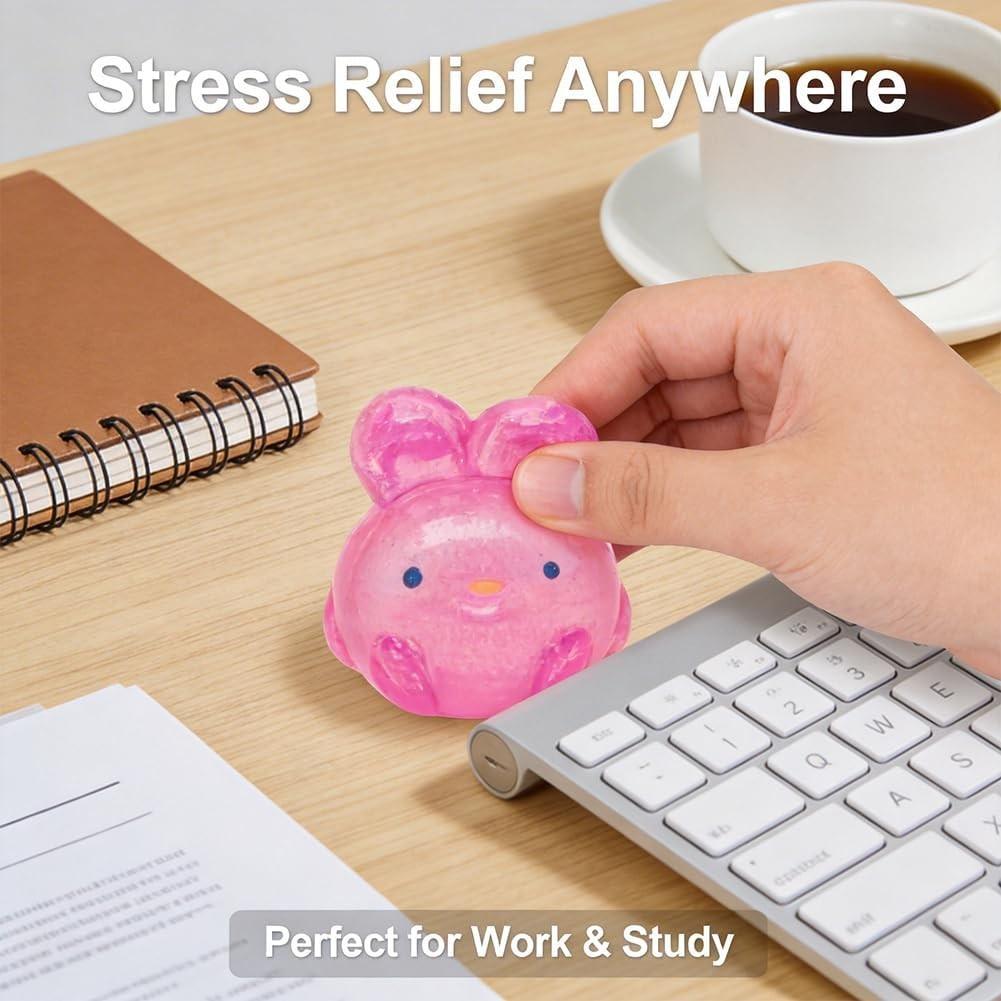 1/3 PCS Cute Bunny Squishy Fidget Toy, Bunny Squeeze Stress Ball, Decompression Squeeze, Anxiety Squishies, Anxiety Relief Products, Fidget Cube Stress Relief, Bunny Fidget Stress Balls for Gifts Office Schools and Daily Relaxation