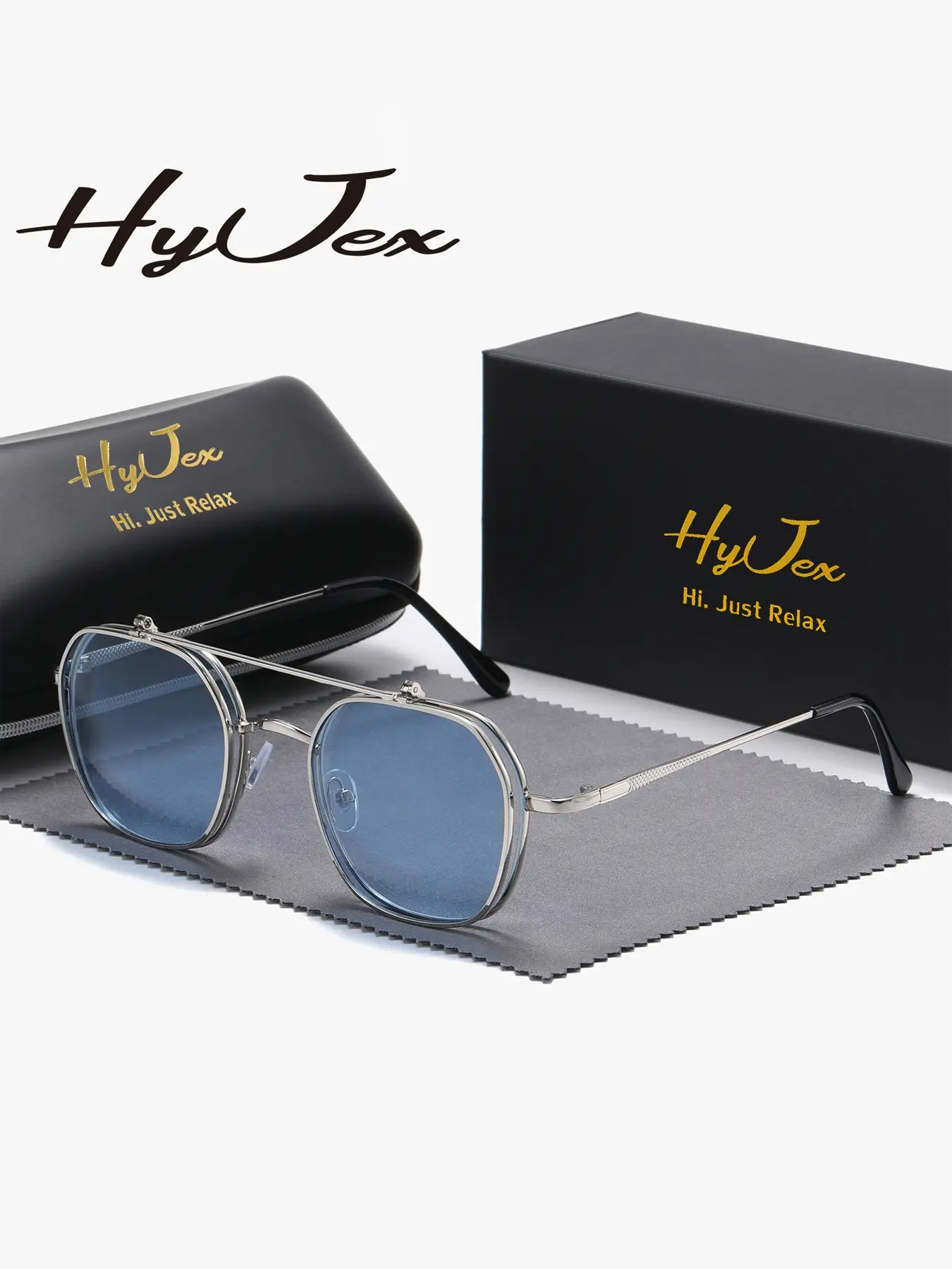 HyJex 1 Piece Unisex Street Inspired Full Frame Sunglasses Redefining Cool Geometric Sunglasses UV400