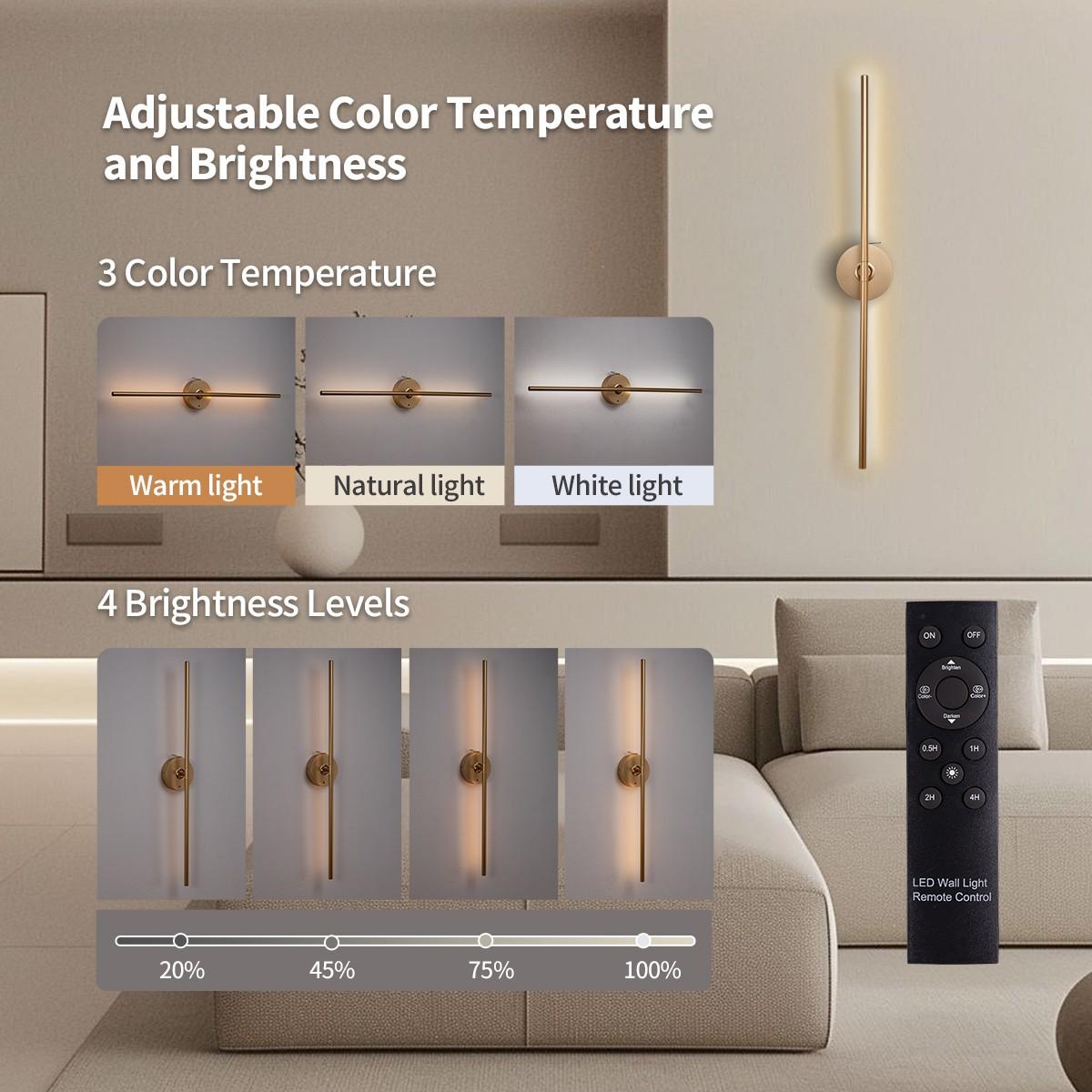 Non drilling installation and detachable, Perfect for renters/Renters Friendly,360 ° rotating creative wireless charging wall lights: no need to remove the entire lamp body/detachable charging battery compartment power supply wall lights/mirror lights