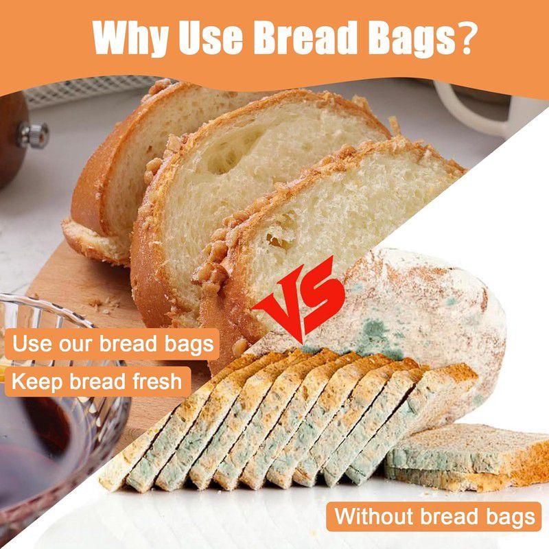 150pcs Clear Bread Bags with Ties | Reusable Plastic Bread Bags for Homemade Bread Loaf Storage, Bakery Packaging, Gift Giving, Large Freezer Sourdough Bags, Uncoated Material