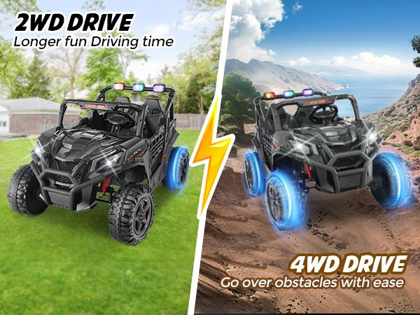 Hikole 24V Kids Ride-On UTV ,2 Seater, Remote Control, 4×200W Motors, Music & Lights,4 Wheels Spring Suspension Rechargeable Car kids stuff for boys Hikole 24V Kids Ride-On UTV ,2 Seater, Remote Control, 4×200W Motors, Music & Lights,4 Wheels Spring Suspension Rechargeable Car kids stuff for boys