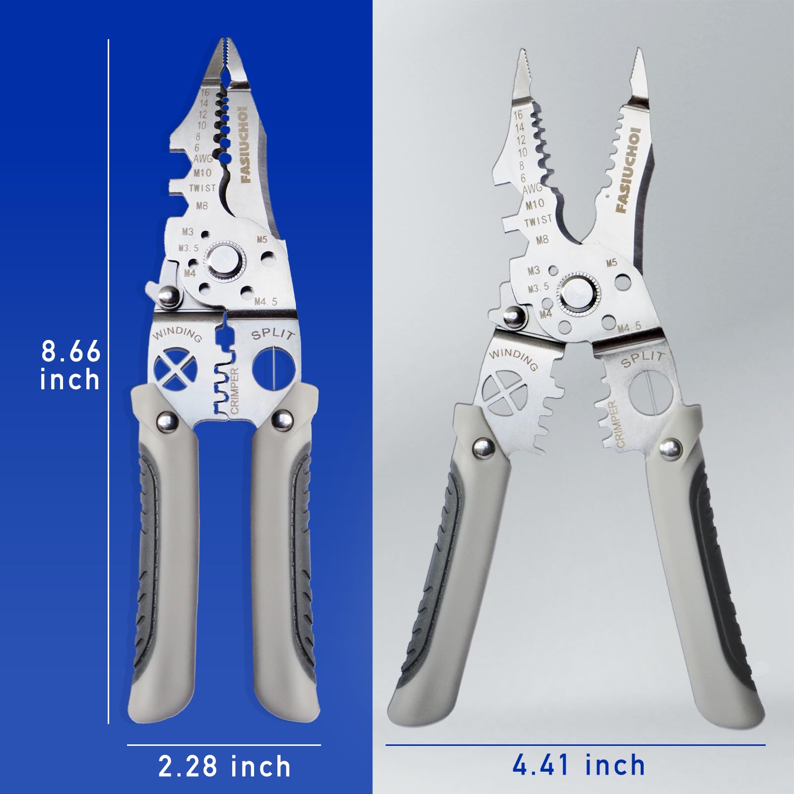 Wire Stripper Tool Multi function 9 in 1 Wire Cutter Crimper Adjustable AWG 6 16 Stripping Crimping Tool Comfortable Grip Refined Craftsmanship
