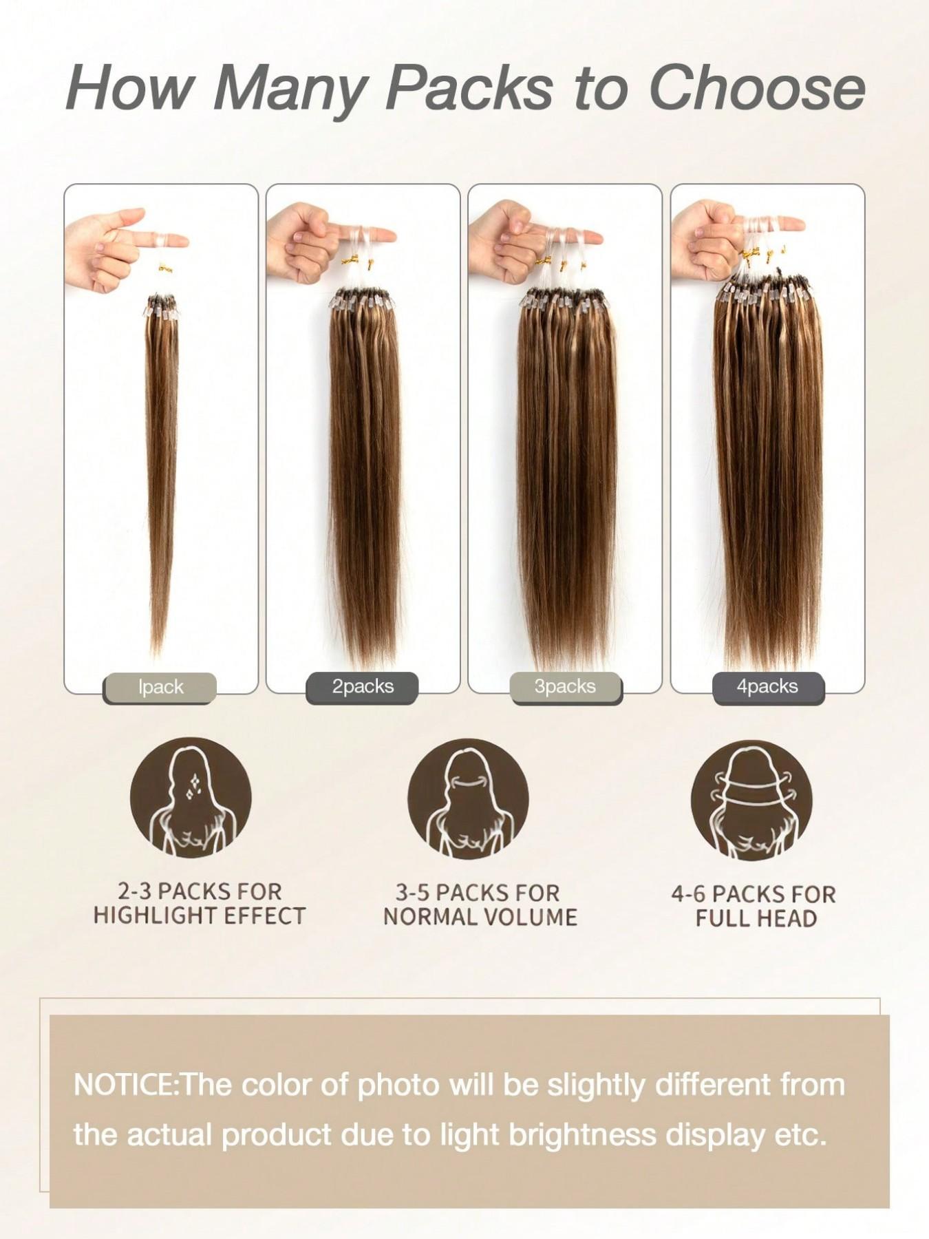 Invisible Micro Nano Bead Hair Extensions, Thin Ring Hair Clips, Real Human Hair Extensions, Thick Invisible Pearl Rings