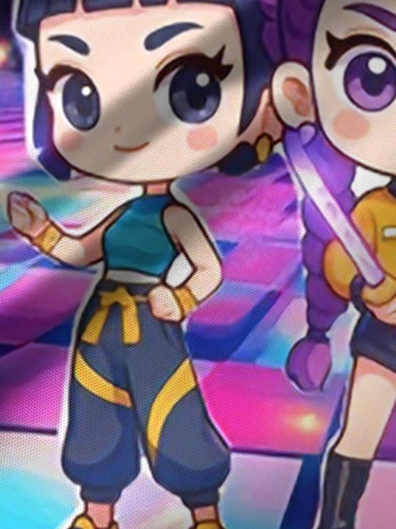 Girls' 3D Short Sleeve Dress, Disco Stage Q Idol Full Print Summer Dress, Perfect for Parties, Festivals, Gifts, Birthday Presents