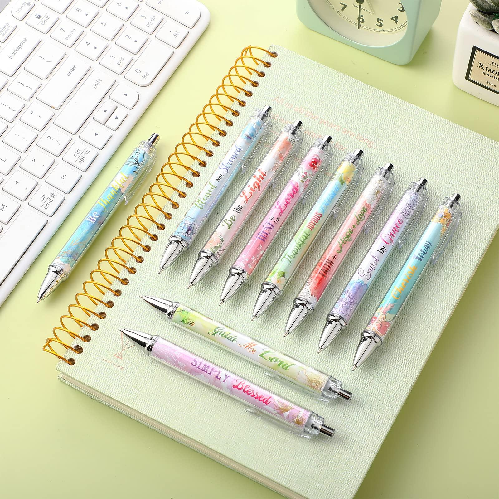 Easter Christian Pen Gift 10Pcs Inspirational Ballpoint Pens with Bible Verse Motivational Pens Church Gifts for Christian Women Mom Coworker Student, Appreciation Gift, School Stationery, Office Supplies, Sunday Prayer Study Supplies