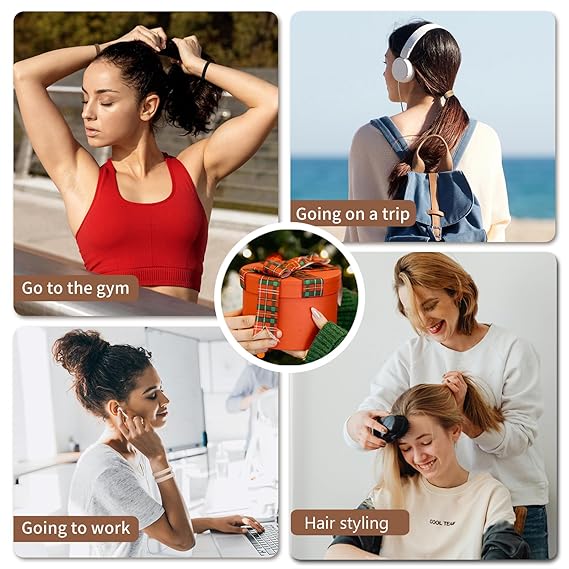 30 Four-Color Hair Bands Seamless Ponytail Fixator No Damage Thick Elastic Scrunchies for Women Girls Men Hair Accessories Durable Neutral Colors