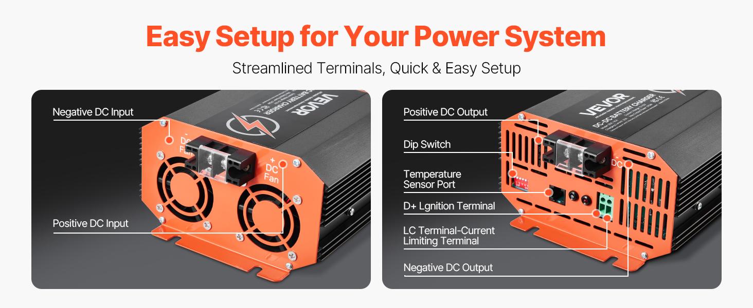VEVOR 12V 20A DC to DC Battery Charger, 250W, On-Board Battery Charger for Lead-Acid, Lithium, AGM, GEL, and Flooded Batteries, Smart Multi-Stage Charging, for RVs, Commercial Vehicles, Boats, Yachts VEVOR 12V 20A DC to DC Battery Charger, 250W, On-Board Battery Charger for Lead-Acid, Lithium, AGM, GEL, and Flooded Batteries, Smart Multi-Stage Charging, for RVs, Commercial Vehicles, Boats, Yachts