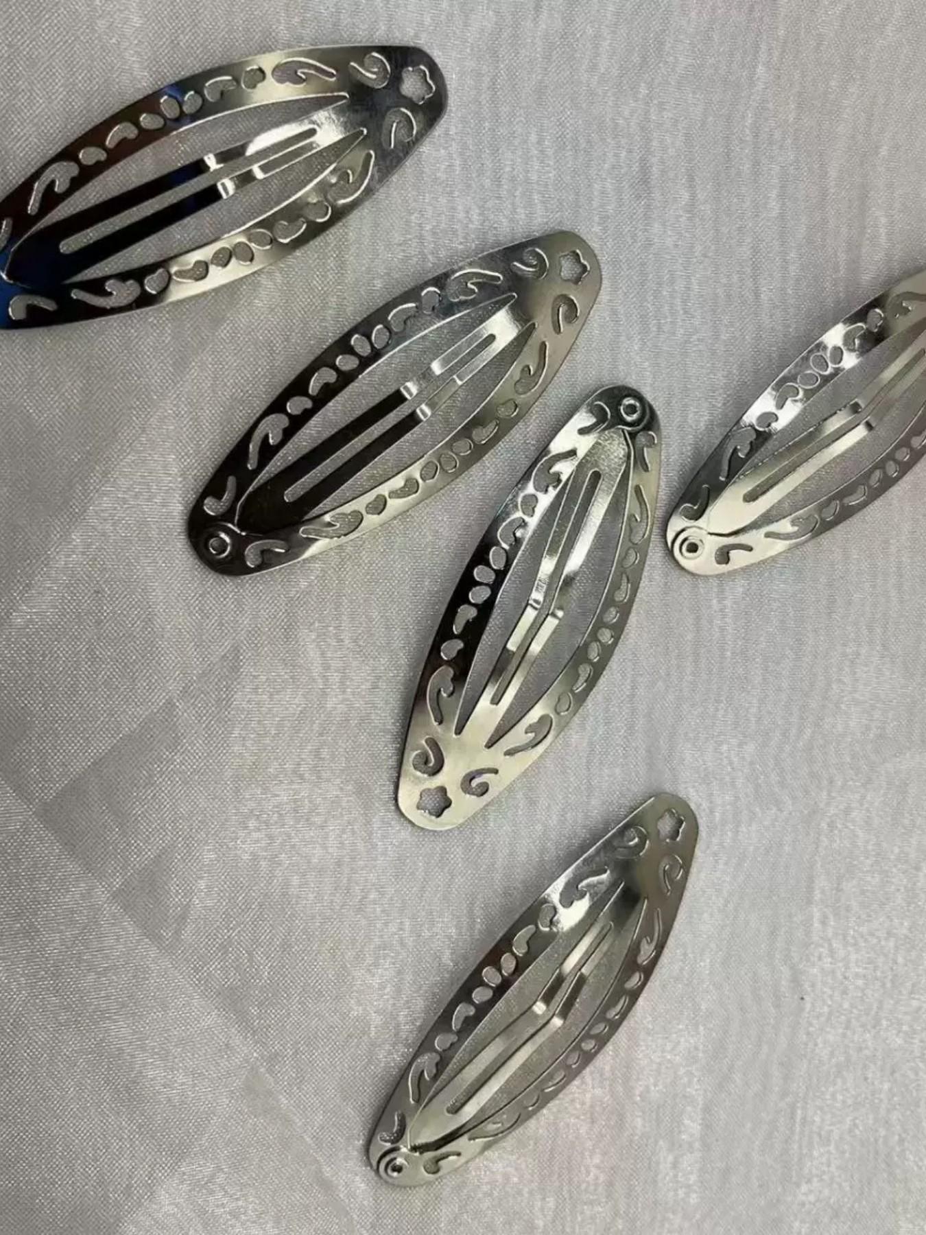 4-Piece Hollow Out Design Hair Clips, Roman Retro Court Style, Teardrop Bb Clips, Front Bang Clips, Side Clips, Back Clip Set