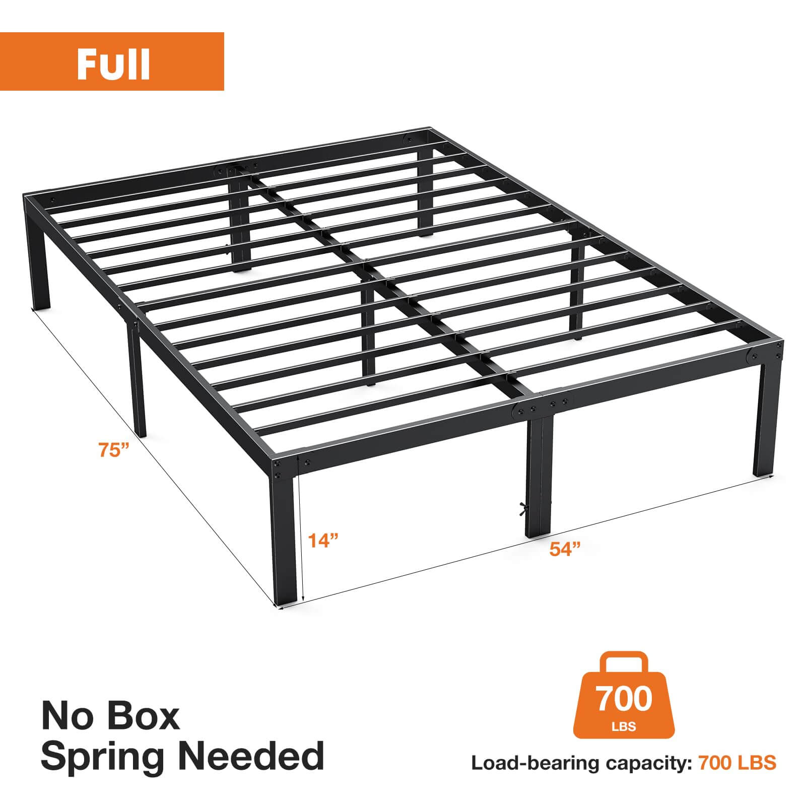 Bed Frame, Heavy Duty Metal Platform Bed with Underbed Storage, 12 Inches, Sturdy Steel Slat Support, No Box Spring Required Furniture Home Modern Interior