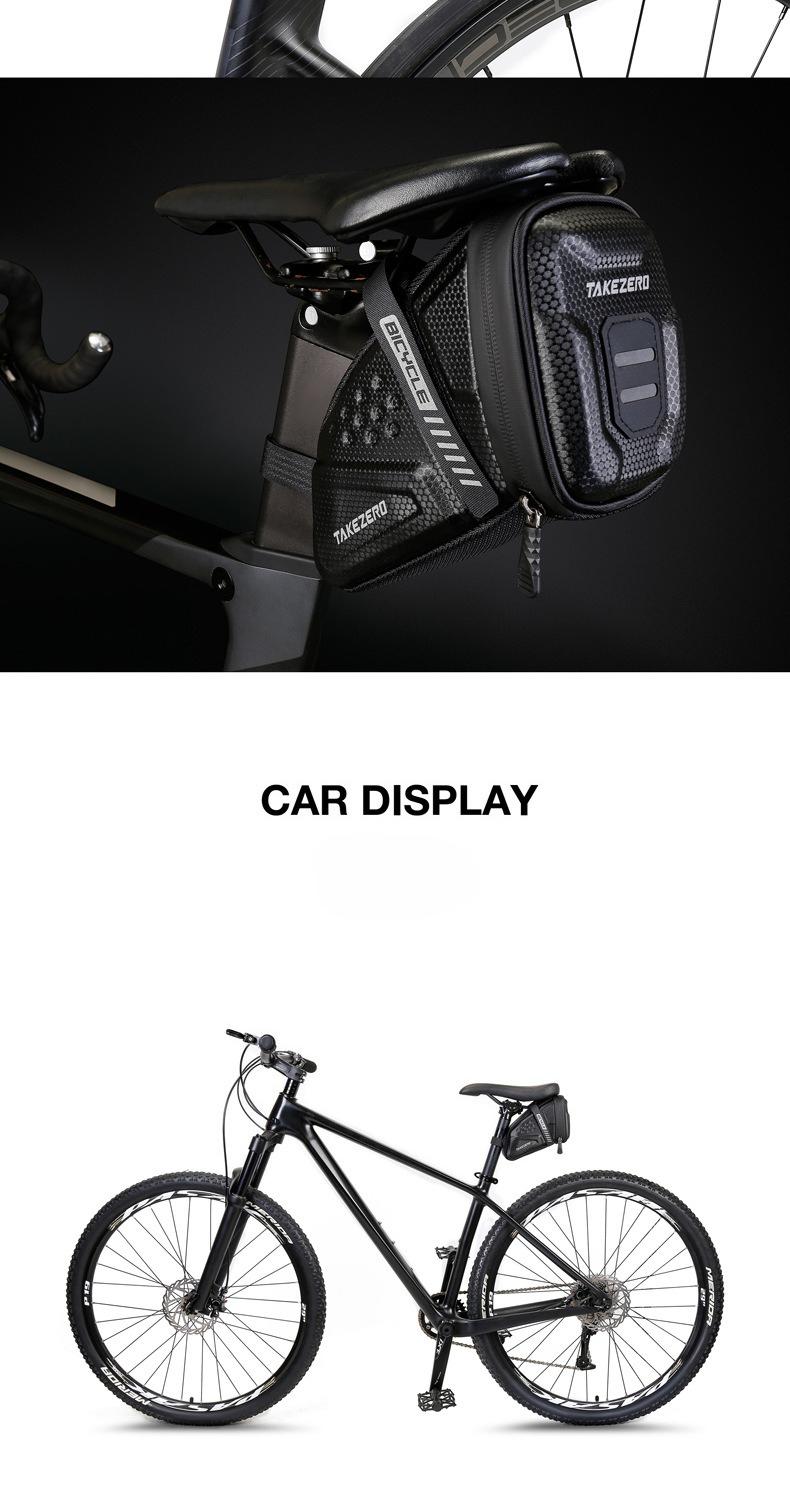TAKEZERO EVA hard shell waterproof bike saddle bag Seat bag Bike bag under seat 1 litre Bike tail bag Bike Rear bag Bike riding Accessories Storage bag Bike wedge bag Mountain road bike