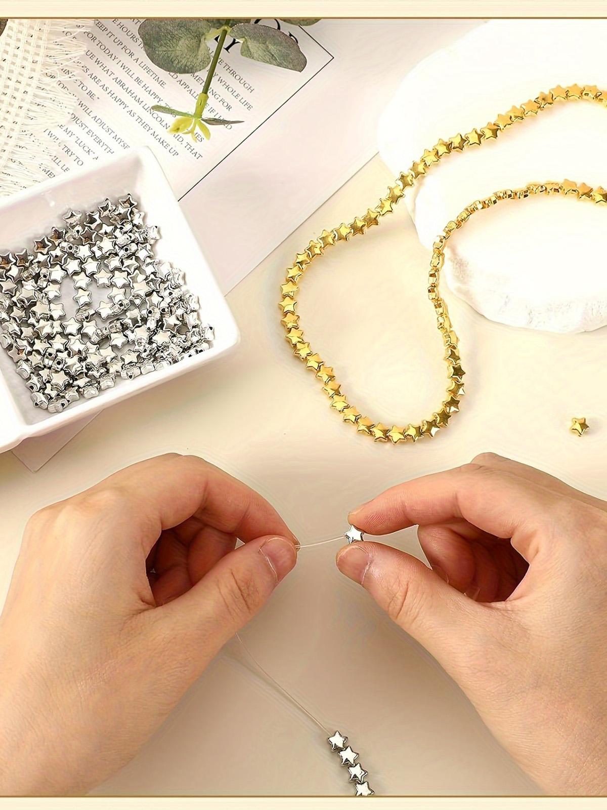 100pcs Star Spacer Beads 6mm Dual Color, Elegant Bright Dual Tone, Ideal for Bracelets, Jewelry, Keychains, Craft Accessories