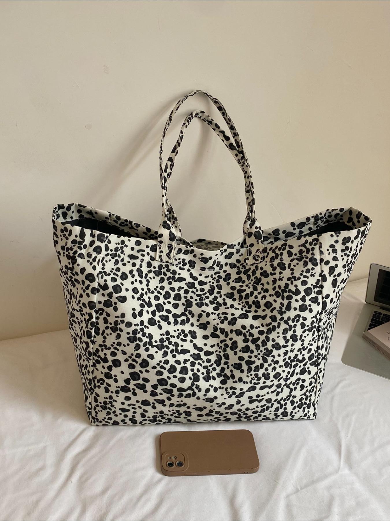 New Arrival Women Fashionable Casual Lazy Style Leopard Floral Large Versatile Slouchy Tote Bag Relaxed Ruched Shoulder Bag Big Capacity Suitable For Short Trip Shopping Dating Daily Wear Totes Bag