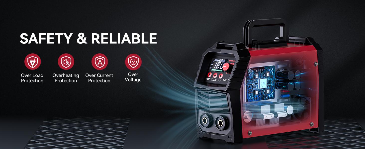 ARCCAPTAIN ARC160 110V/220V Stick Welder, [Large LED Display] 160Amp ARC Welding Machine with Synergic Control, IGBT Inverter Portable MMA Welder Machine with Lift Tig Hot Start, Arc force and Anti-Stick
