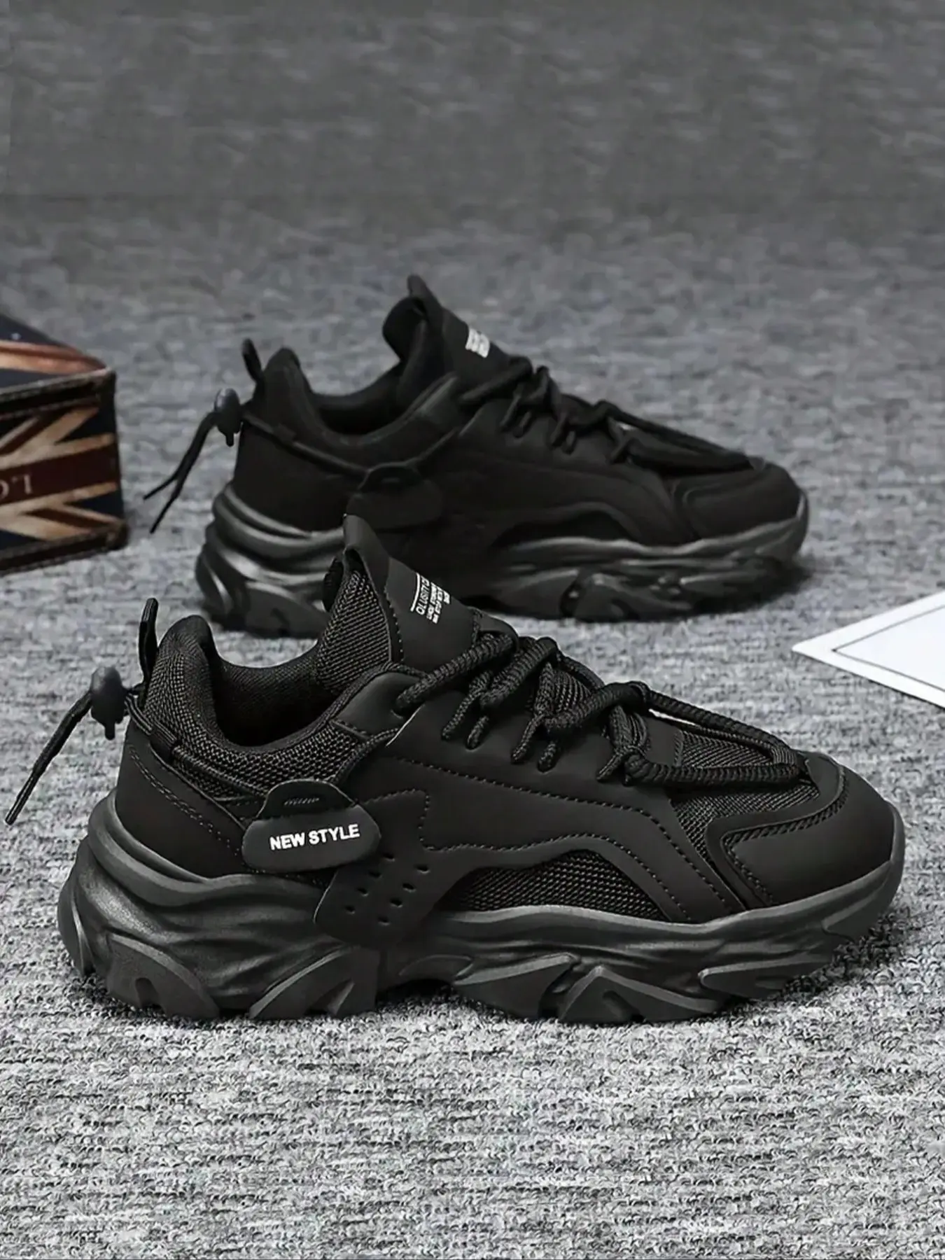 Men's Casual Skateboarding Shoes, PU Leather Upper, Anti-Slip PVC Sole, All-Season Comfort, Low Top, Lace-Up Design, Outdoor Sports, Skater Shoes
