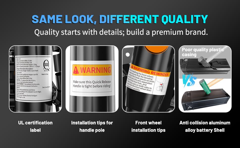 ASKMY E14 Folding Electric Bike 1000W Peak Motor, Up to 45 Miles Range | 14" Tubeless Tires, Dual Disc Brakes | UL Certified, Puncture-Tested Battery, 12-Month Warranty, Lightweight Design ，，5