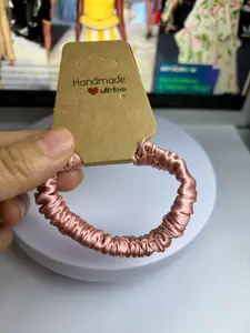 Rose Gold Scrunchies for Hair, 100% Mulberry Silk Hair Ties, Scrunchies for Women Girls, Elastic Ponytail Holders No Damage