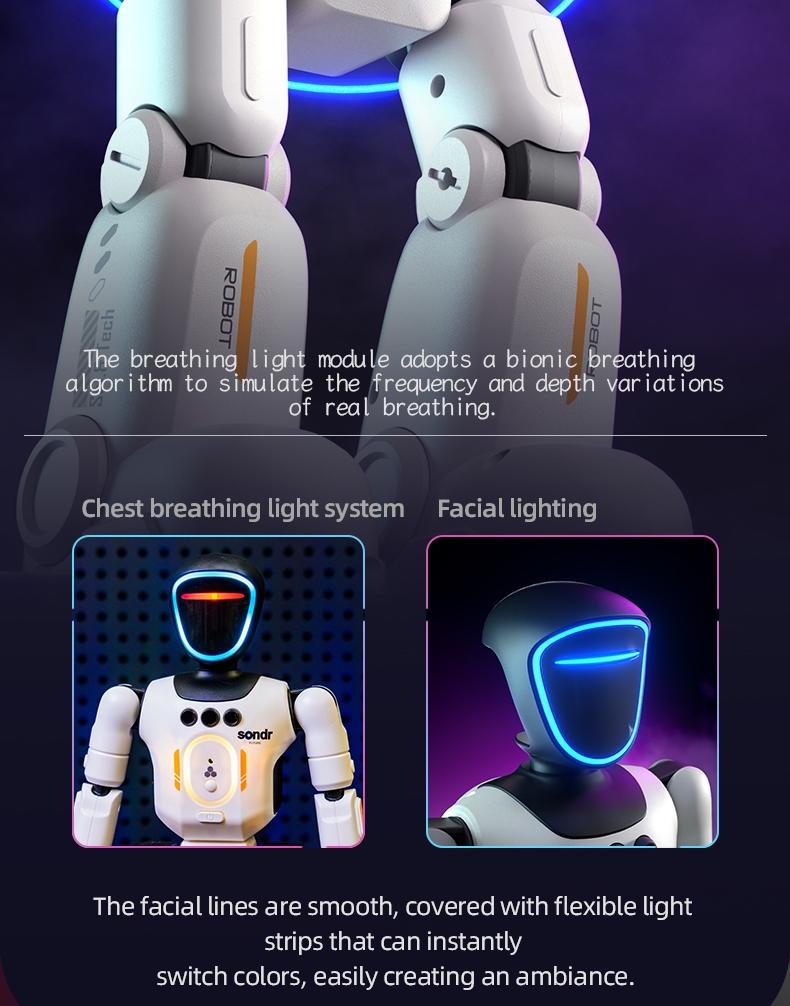 Bionic Joint Smart Robot, Realistic Robot, Intelligent Programming Language Recording Gesture Control, Multifunction Walks Slides Sings Dances Emotion Toy Ai Gift