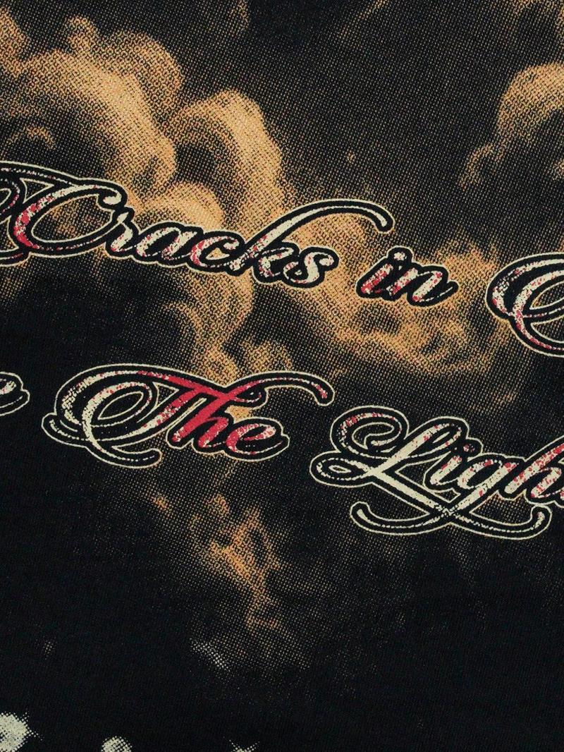 Jesus Christian printed short sleeved T-shirt for men loose fit, saint English letter believer aesthetic shirt T-shirt, street trend portrait Jesus geometric men's short sleeved retro American style