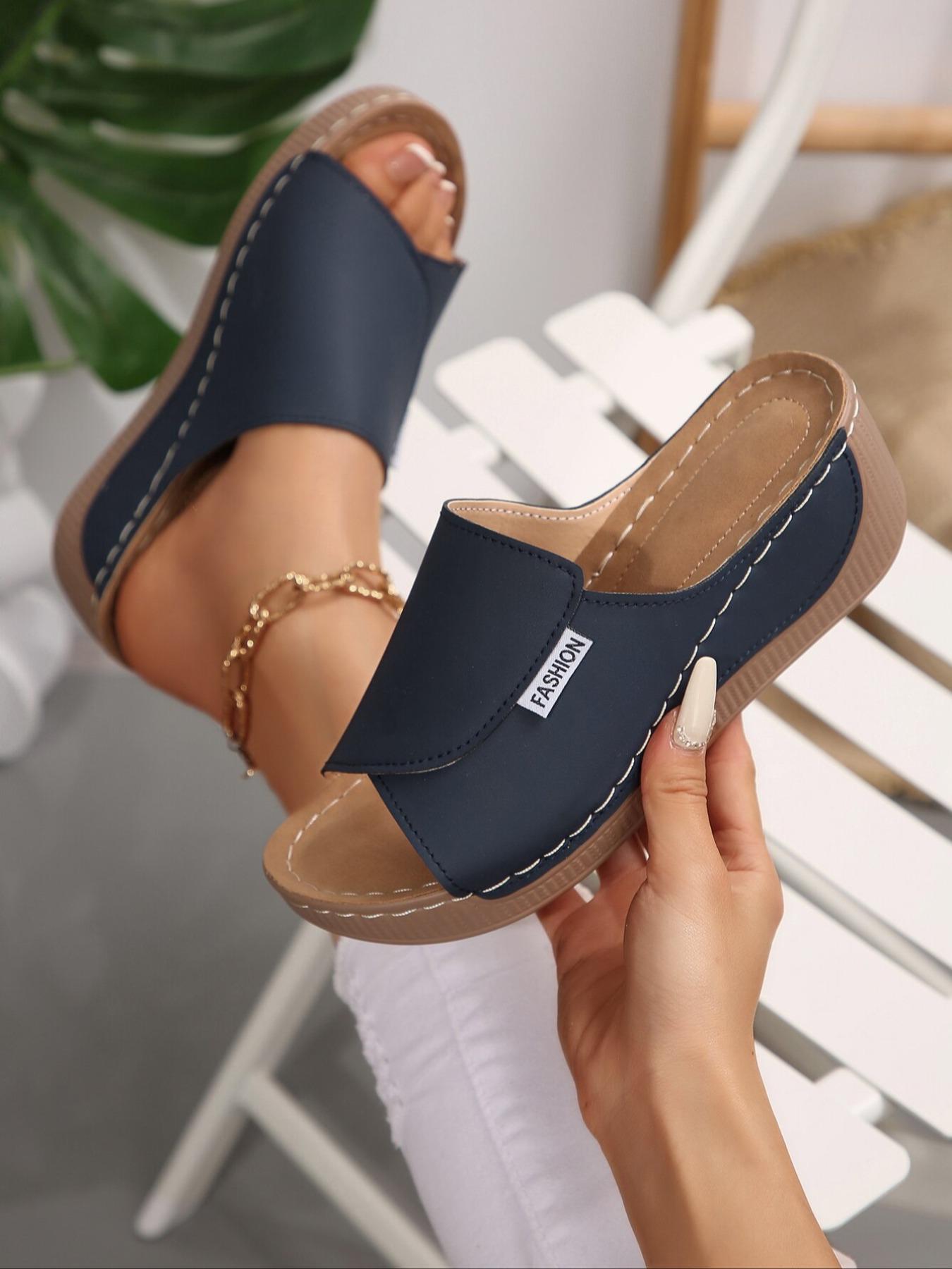 Lace-Up Cross Strap Wedge Sandals, Comfortable Fashion Trendsetter Footwear, Ideal for Commuting & Stylish Wear