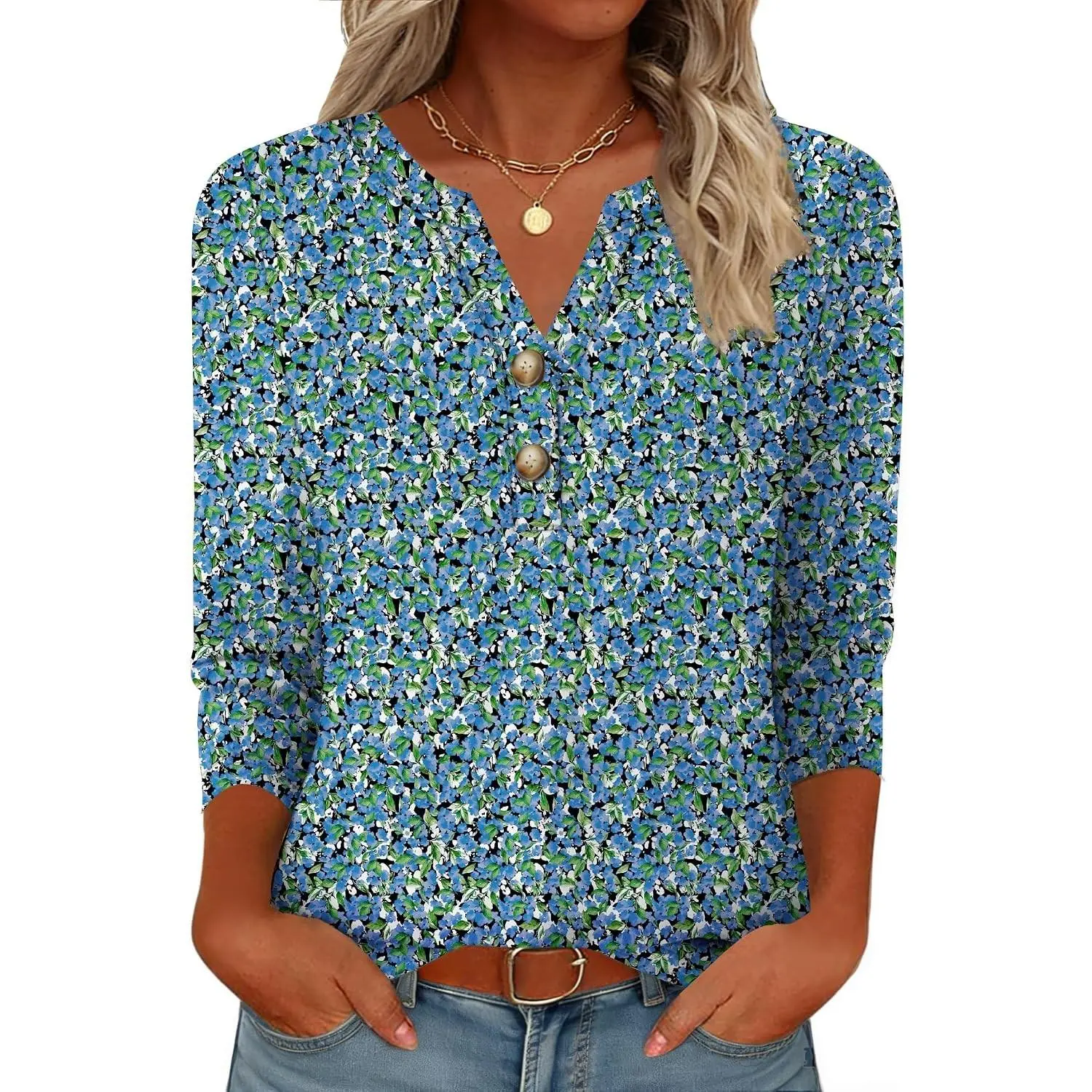 Blue Green Floral
