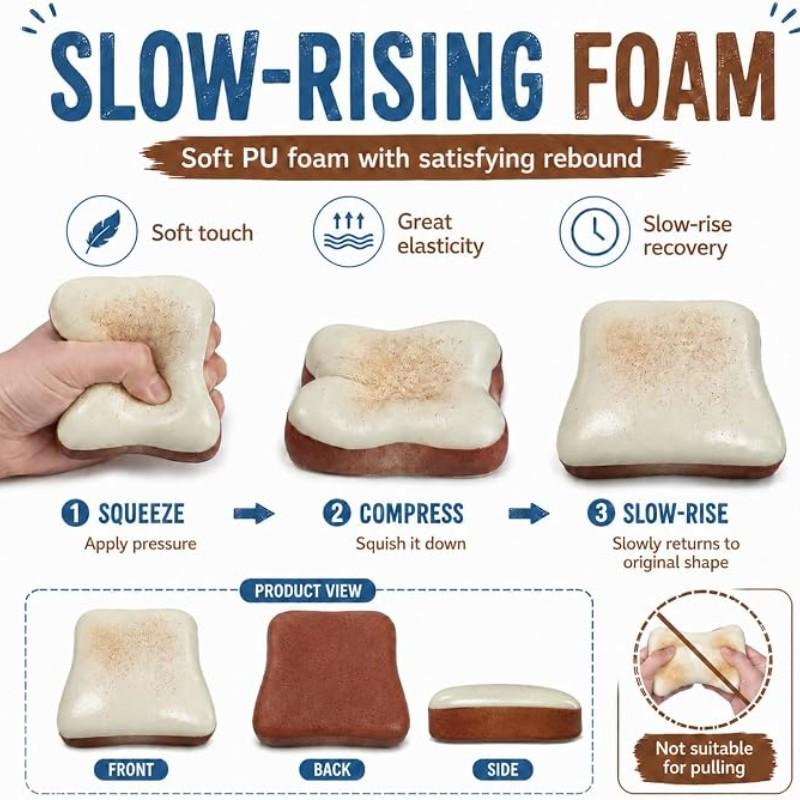 1/4pcs Bread Butter Squishy, Slow Rising Stress Ball, Squishy Fun, Soft Squishy Fidget, Fidget Toy for Adhd, Party Favor Gift, Stress Relief Item, Stress Relief Squishies, Model 2411xy08