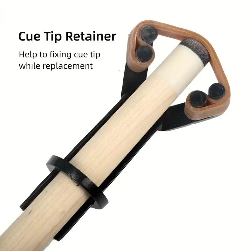 Adjustable Billiard Cue Head Tool with Y-Shaped Clamp, Durable Cleaning & Replacement Kit for Professional & Amateur Players