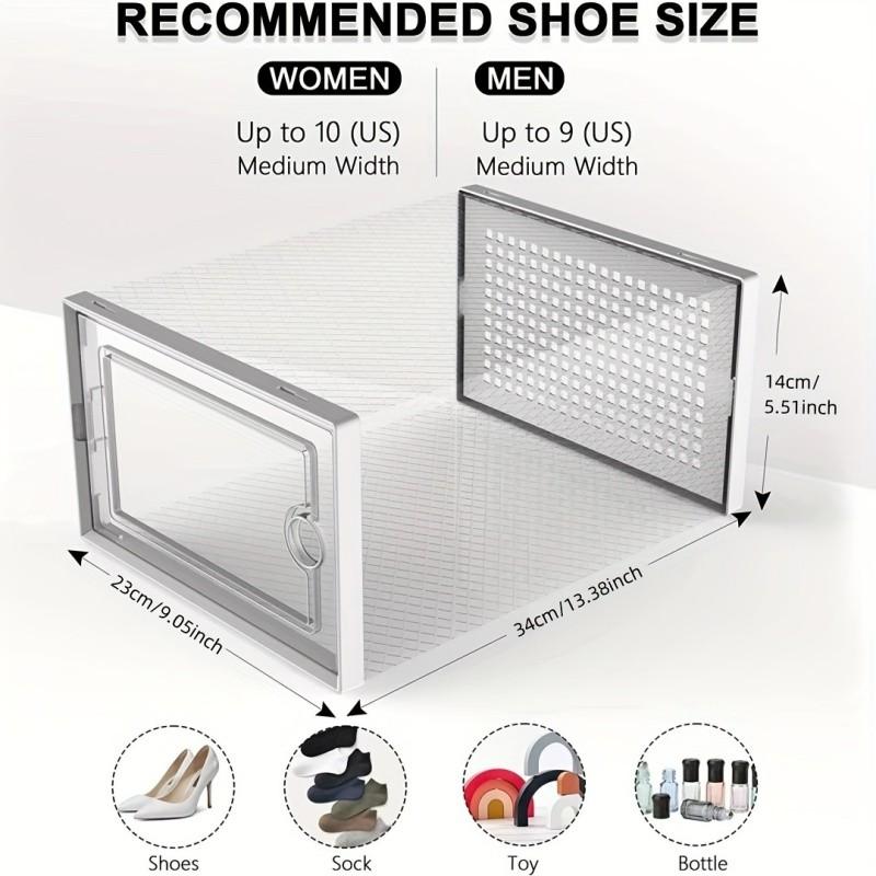 24-Piece Transparent Stackable Shoe Storage Box Set, Shoes Organizer Cabinet, Shoe Rack Holder, Doorway Assembly Shoe Cabinet, Transparent Shoe Boxes, Durable Construction, Stackable Design