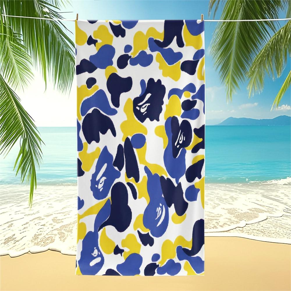 1Pc Classic Camouflage Beach Towel, High Density & Breathable, Super Absorbent Quick-Drying And Non-Sticky, Lightweight And Easy to Fold, Towel for Outdoor Beach, Camping And Swimming