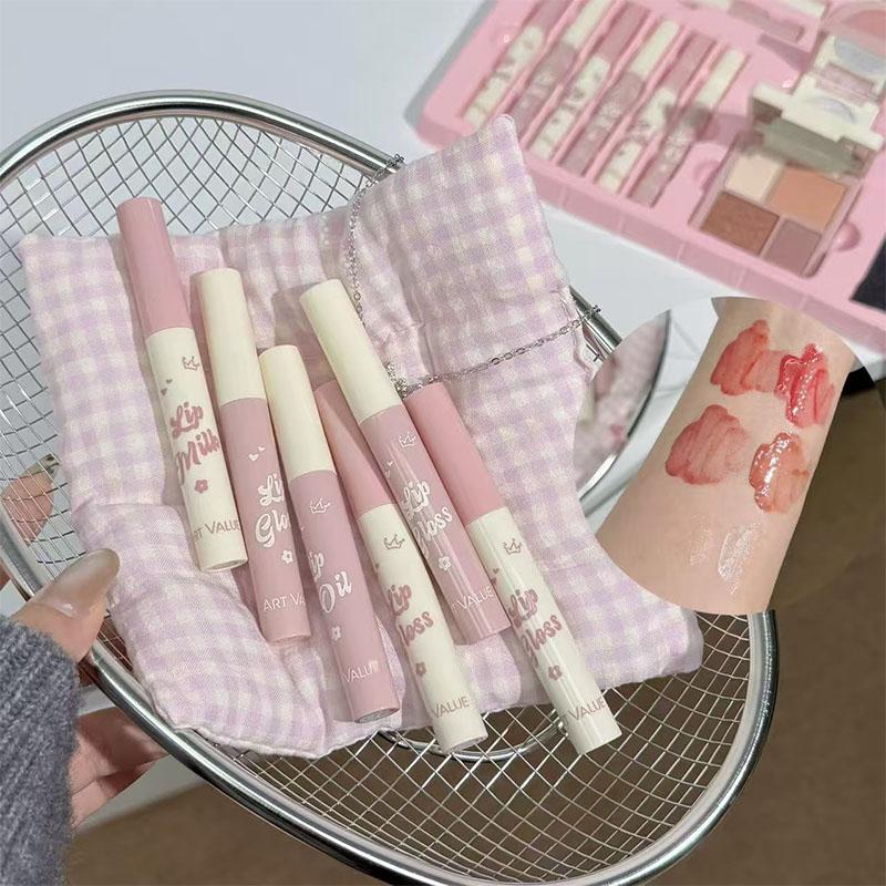 Art Value, Cosmetic Face Makeup Sets, Lip Gloss Blush Eyeshadow Powder Compact, Commuter Simple Makeup Necklace Kit, Full Makeup Equipment, Daily Makeup Kit