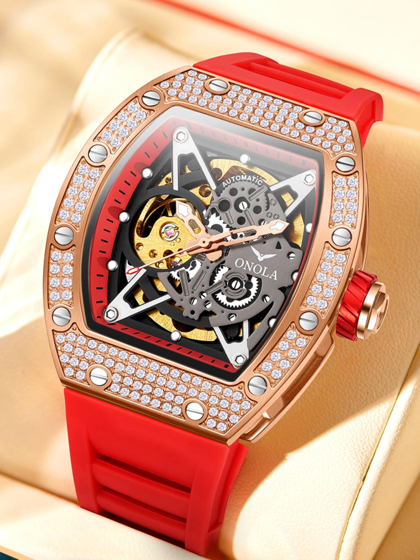 2026 New 44mm Tourbillon Luxury Men Automatic Mechanical Watch, 50m Waterproof, Night Luminous, Gift Box Included, Skeleton Watches