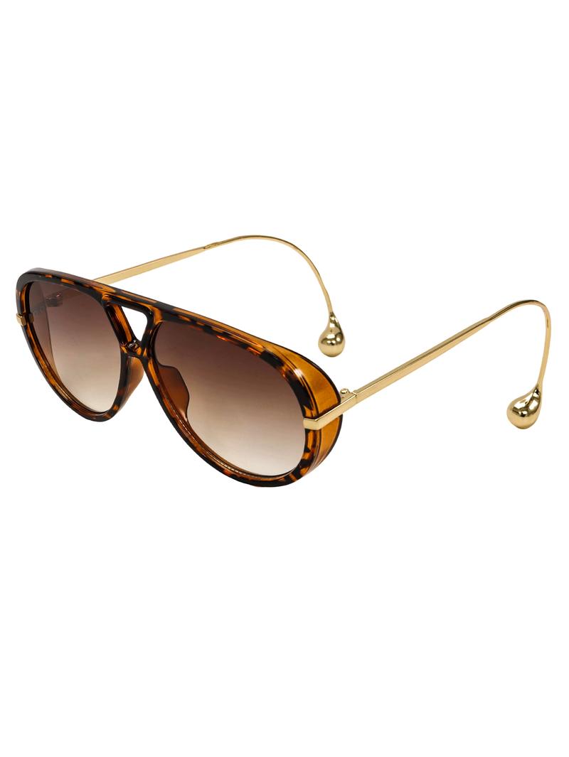70s Retro Vibe! Women’s Luxury Oversized Aviator Sunglasses 2025 - Earring Accent & Big Shield Frame