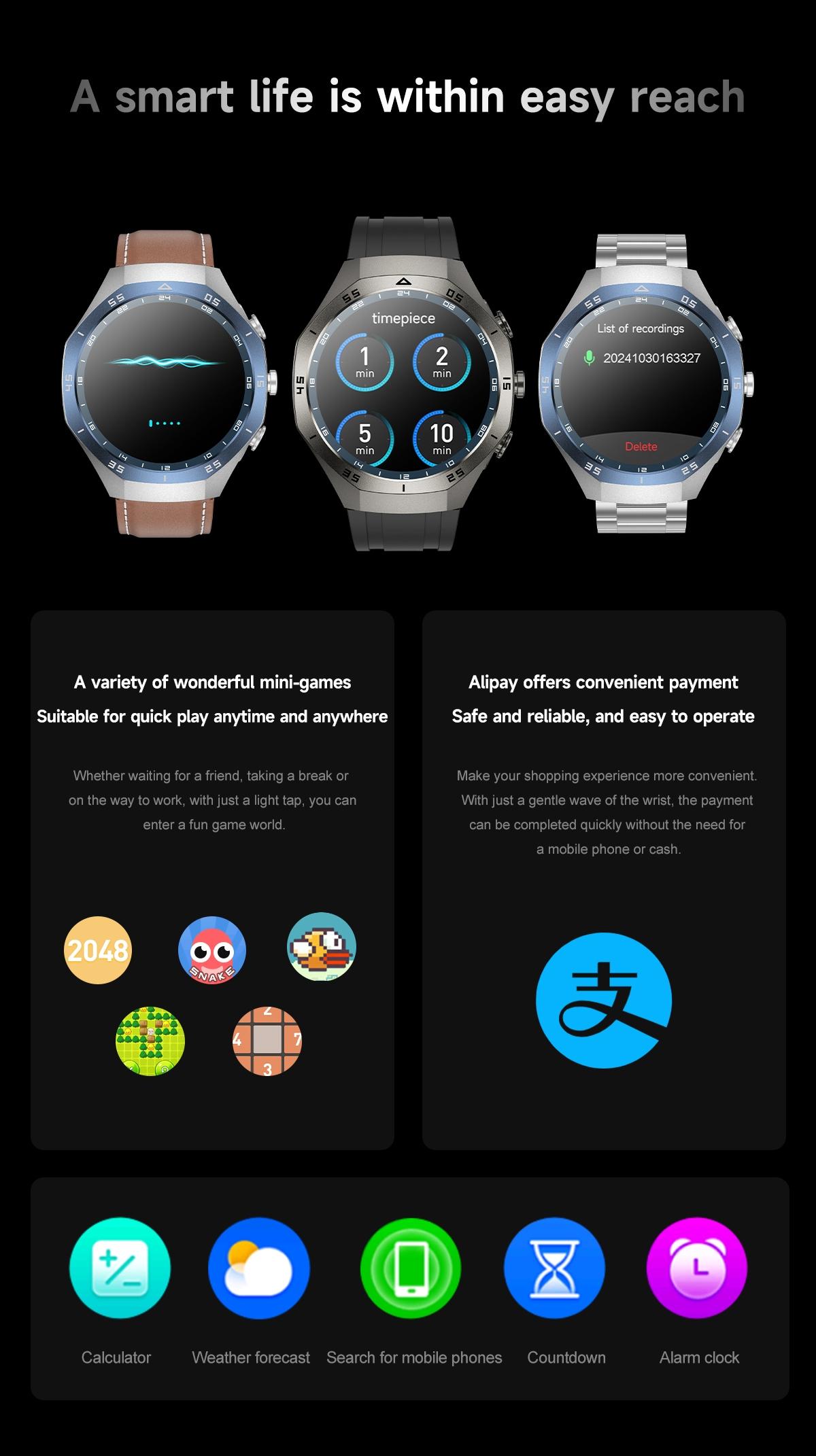 F33 Smart Watch for Men with Built in Earbuds Bluetooth Calling 139 Inch HD Round Display Heart Rate Sleep Blood Oxygen Tracking Daily Office Wear Business Tech Style Fitness Tracker