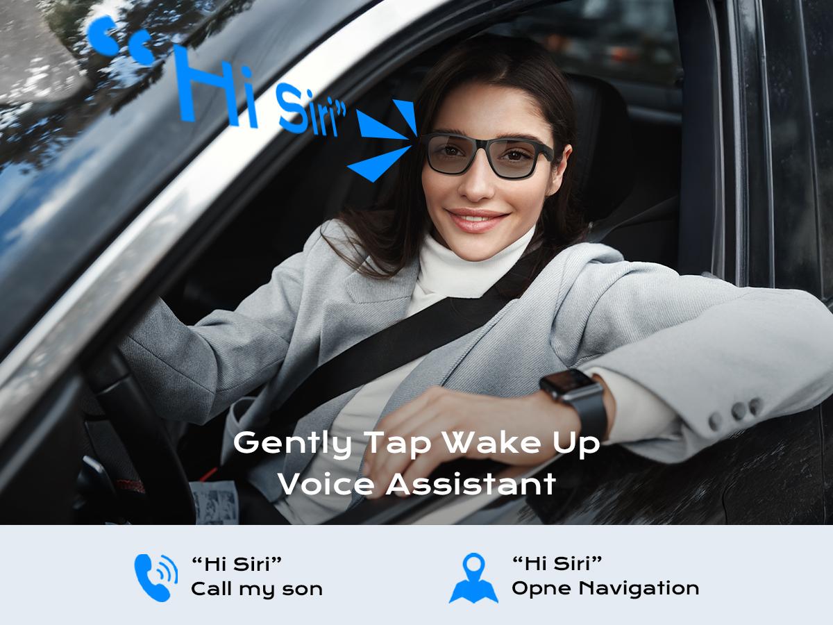 Woman& Man Gift, Smart Glasses, Wireless Headphone, for Music & Calls, Anti-blue Light Glasses, Voice Assistant, Bluetooth Hands-Free eyeglass for Sport, Fashionable, Suitable for Office, Driving and Outdoors, Summer, Smart Summer Gear