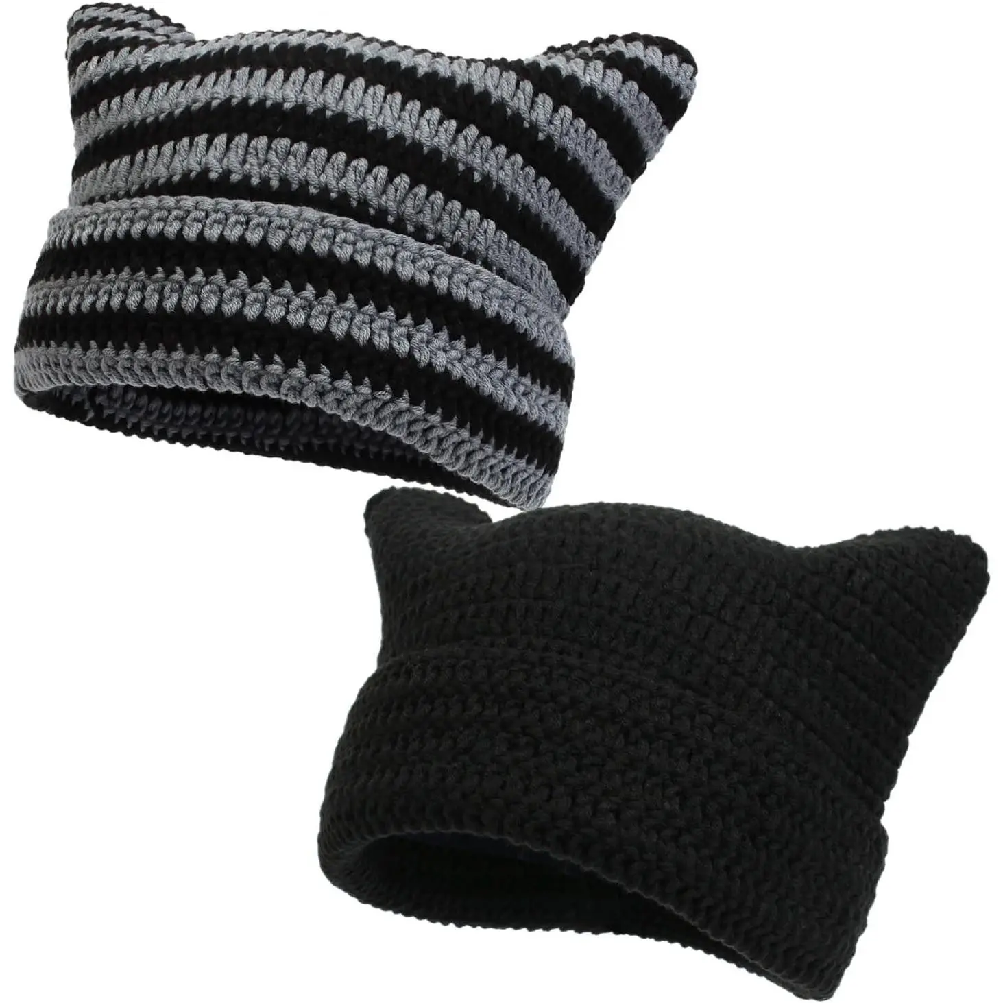 2pcs Black & Black Gray
