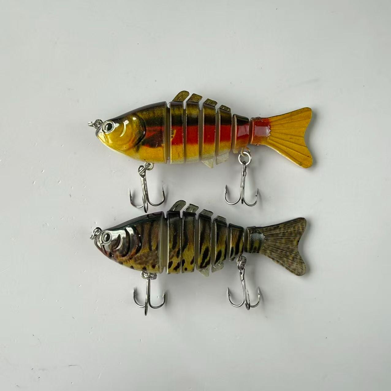 Large brand replica, popular, 2pcs, submerged simulation 7-section fish lure, fake bait, multi section hard bait for fishing, suitable for freshwater and seawater fishing accessories, fishing equipment and supplies