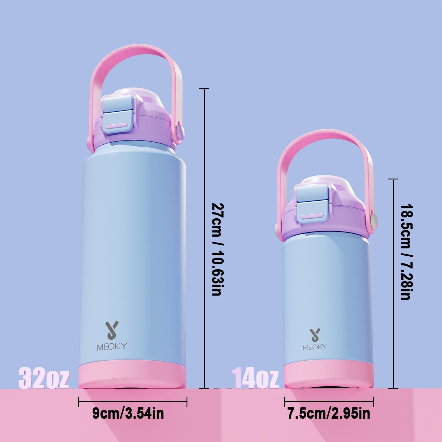 Stainless Steel Vacuum Flask, 1 Count Double Handle Sports Cup, Straw and Direct Drink Spout, Hydration Tumbler for Outdoor, Sport, Campus, Home, Travel Accessories, Summer Cool Stainless Steel Leakproof Tumbler, Thermos Cup